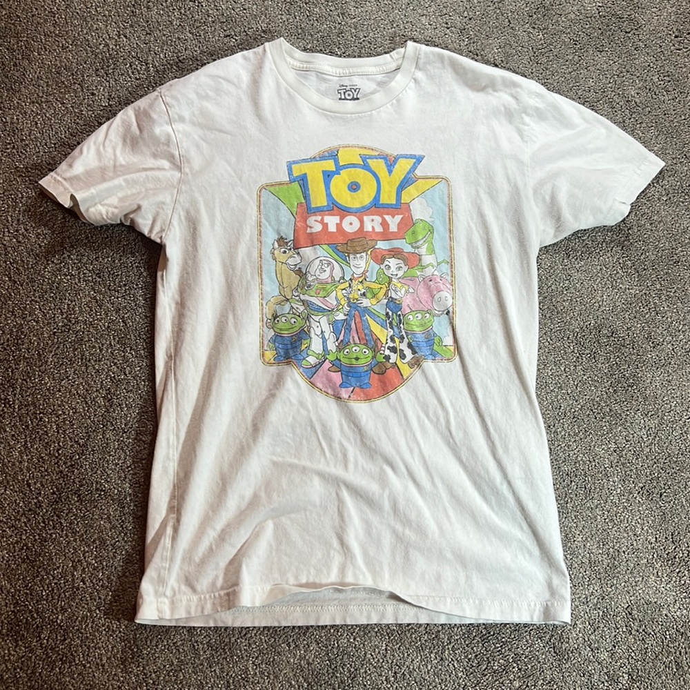 White colored Toy Story t-shirt, in good condition